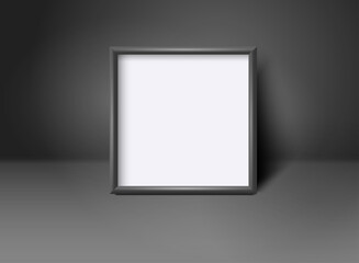 Wall Mural - realistic square blank black frame with white in black interior