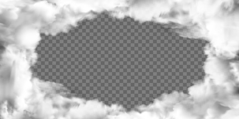 Wall Mural - realistic fog or smoke frame with transparent special effect