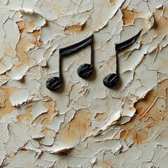 Poster - Minimalist Music Note Textured Pastel Background for Elegant Concepts