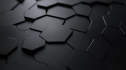 Aufkleber - hexagonally shaped tech background rendering network connection dark design