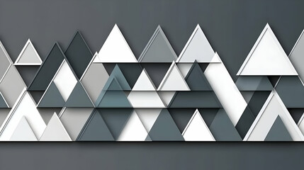 Fototapete - Abstract geometric background with overlapping triangles in shades of gray and white, creating a modern and stylish design. Ideal for presentations or website backgrounds.