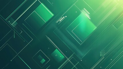 Wall Mural - geometric green tech background