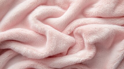 Poster - Luxurious soft pink fabric cascades gracefully, creating an inviting atmosphere perfect for snuggling or decorating cozy interiors during cool seasons