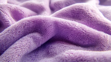 Poster - Delicate folds of plush purple fabric create a serene and comforting ambiance, softly reflecting light while inviting touch and warmth. The texture enhances the cozy feeling