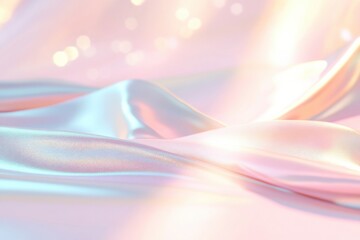 Poster - Rhythmic iridescent patterns create a captivating background full of movement and harmony in soft pastel hues