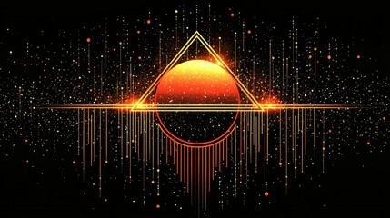 Poster - Abstract Gold and Red Celestial Art Design