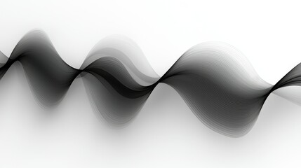 Poster - Abstract grayscale flowing wave design pattern