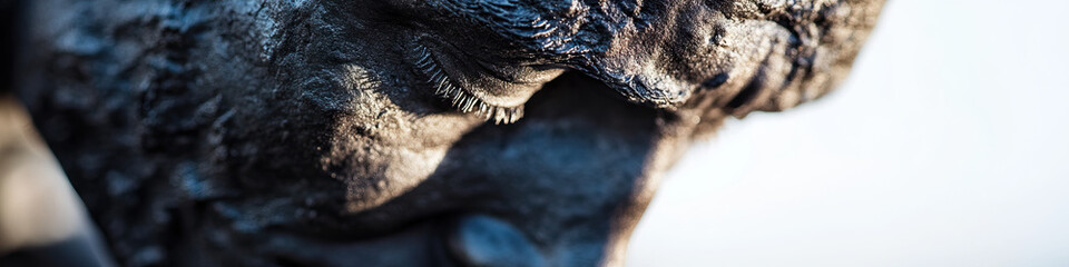 Poster - close-up of dark textured sculpture detail