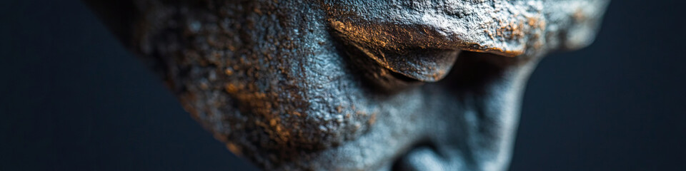 Poster - Close-up of Bronze Sculpture Face