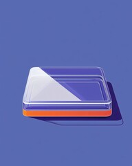 Aufkleber - Minimalist Petri Dish Illustration on Blue Background Clean and Modern Laboratory Concept