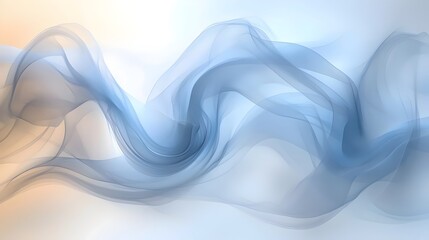 Poster - A serene and abstract depiction of flowing blue and white smoke-like textures creating a calming atmosphere, ideal for backgrounds and artistic expressions.