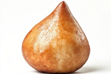 Leinwandbilder - Glossy Brown Water Drop Shape Object on White Background with Detailed Surface Texture