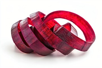 Poster - Abstract arrangement of vibrant red beet slices on a clean white backdrop in studio light