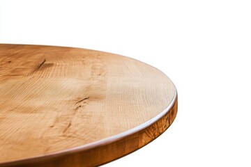 Poster - Discover modern elegance with this stylish round wooden desk showcasing clean lines and natural finish