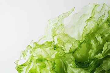 Fototapete - Abstract Green and White Flowing Organic Shapes on a Clean Background for Artistic Design