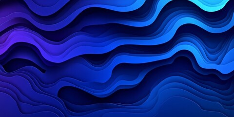 Poster - Abstract Background With Flowing Blue Shapes And Gradient, Depth, Bright Light, And Clean Lines