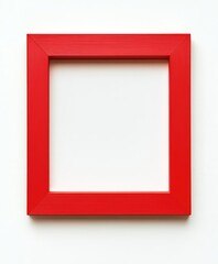 Wall Mural - Red square frame mockup, white background