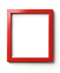 Wall Mural - Red square frame isolated, white background, mockup