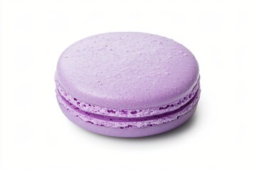 Poster - Delicious and Delicate Lavender Macaron on a Clean White Background Perfect for Food Photography