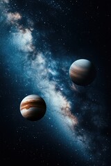 Poster - View the stunning details of the Milky Way as planets glow softly in the dark expanse. This breathtaking cosmic scene invites deep exploration and appreciation of the universe's beauty