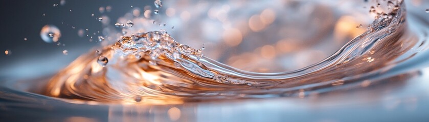 Poster - High-speed capture reveals a stunning swirl of water splashing with graceful movement and soft edges. The scene invites exploration and creativity, featuring open space for added text