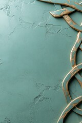 Poster - Softly embossed celtic knots create a modern abstract effect against a muted green background. Golden highlights elegantly frame a smooth space for text, enhancing the overall design