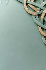 Poster - Softly embossed Celtic knots create a modern abstract design over a muted green backdrop, highlighted by golden accents framing a smooth area ideal for text placement