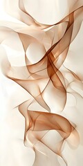 Wall Mural - An elegant abstract design featuring flowing, layered waves in warm shades of brown and beige, creating a serene and soothing visual atmosphere.