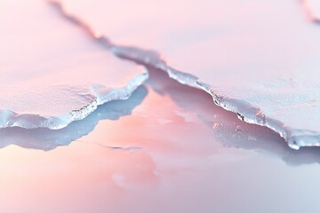 Poster - This sleek frozen water captures intricate details with soft cracks and gentle reflections, offering a modern and minimalistic aesthetic perfect for branding opportunities