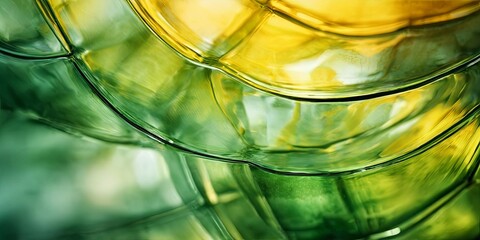 Poster - A green and yellow glass object with a green and yellow pattern