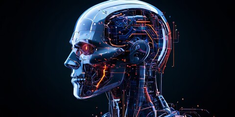Poster - A head with a skull on it