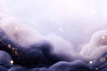 Poster - Soft hues of deep navy merge into shimmering silver that features bright, glowing constellations against a dreamy cosmic backdrop, creating a tranquil atmosphere
