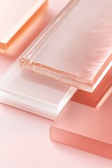 Poster - The arrangement showcases a beautiful mix of blush pink and rose gold acrylic pieces, adding a gentle yet sophisticated touch ideal for luxury branding