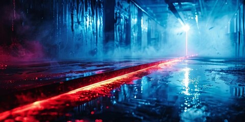 Aufkleber - A red and blue line is on the ground