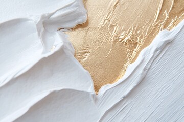 Poster - Rich layers of textured acrylic brushstrokes interweave with metallic gold, silver, and bronze for a striking visual identity that enhances exclusive products and artworks