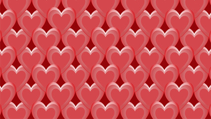 Poster - red love symbol texture. seamless background with symbols of love, valentine, heart