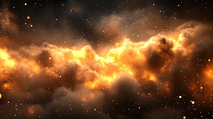 Wall Mural - Cosmic Nebula, fiery clouds, space