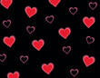 © Boo - Romantic Glowing Hearts Pattern Black