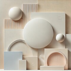 Wall Mural - A modern collection of minimalist textures featuring soft gradients, smooth surfaces, and subtle geometric patterns. The textures have matte, glossy