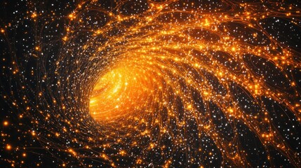 Poster - A swirling vortex of golden light and stars, evoking cosmic energy and depth.