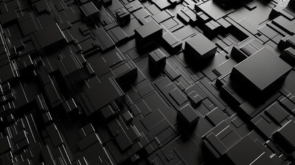 Poster - Abstract geometric pattern of black shapes.