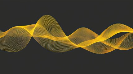 Fototapete - Dynamic yellow wave patterns digital art abstract background modern design creative concept