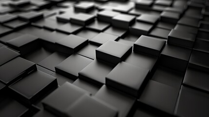 Poster - Abstract geometric pattern of black cubes.