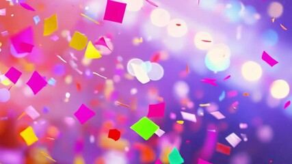 Poster - Confetti Celebration: A kaleidoscope of colorful confetti dances in the air, shimmering with vibrant hues and creating a joyful atmosphere of celebration and merriment.