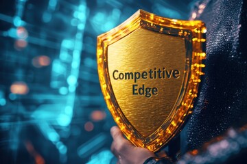 Poster - A golden shield labeled 