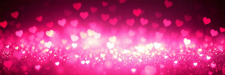 Wall Mural - abstract valentine's day background of bright glitter and hearts
