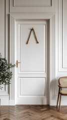 Aufkleber - Featuring a modern door hanger on a chic door, this setting captures a polished studio environment perfect for showcasing innovative branding and marketing materials