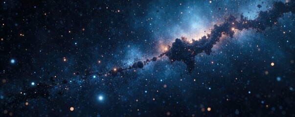 Wall Mural - dark space with glittering silver stars and flecks of grey matter, silver, cosmos, stars