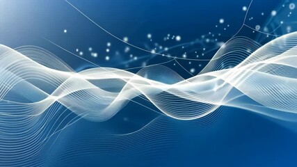 Poster - Dynamic patterns of light and movement flow across a blue backdrop, creating an entrancing display of art and energy
