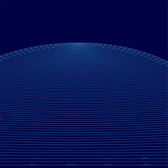 Poster - A blue image of a spiral with a blue background. The spiral is made up of many small lines that are all different sizes and colors. The image has a dreamy, ethereal quality to it